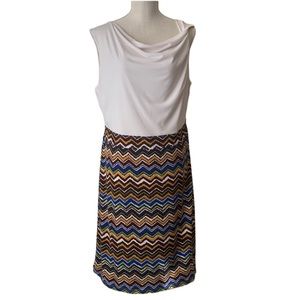 ISABELLA DEMARCO Solid and Chevron Zig Zag Dress Size XL